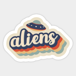 Aliens UFO Tee Sticker